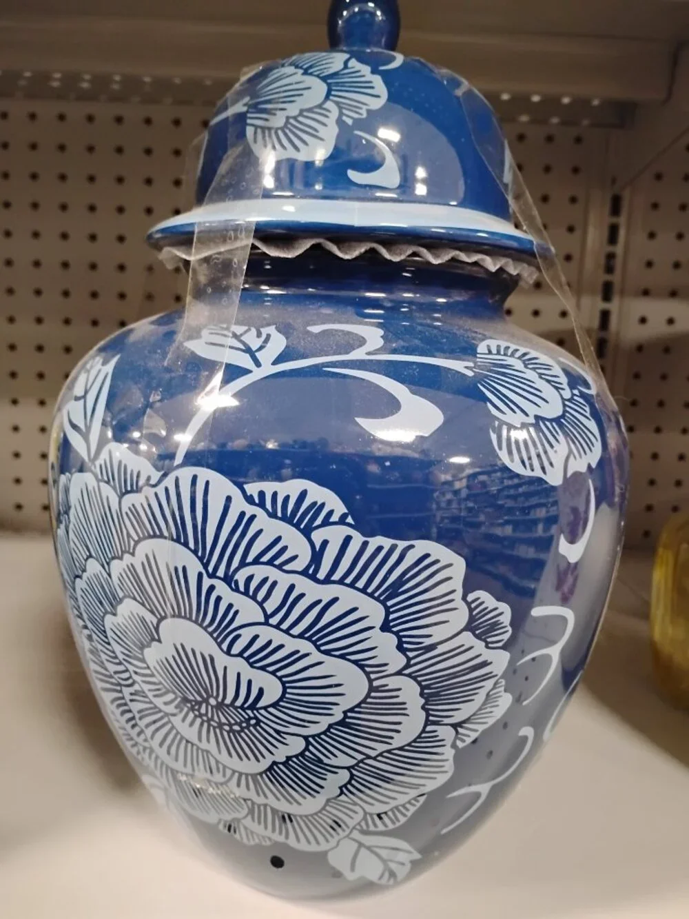 New Blue Ceramic Vase Jar With Lid